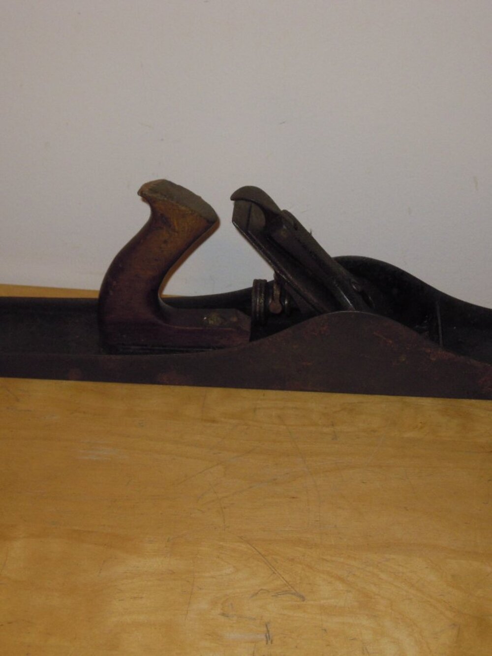 Vintage Stanley Bailey No. 7C Corrugated Woodworking Jointer Plane Wooden Handle